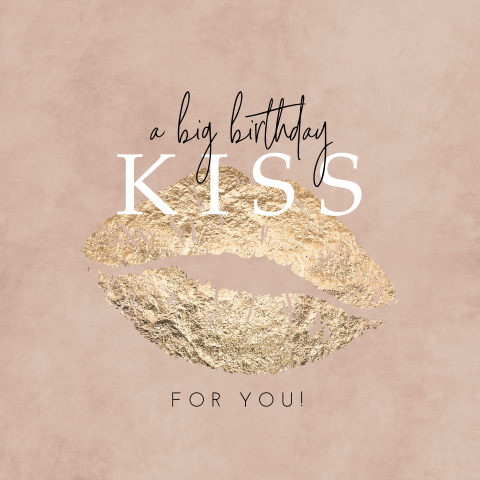 Hippe big birthday kiss verjaardagskaart vrouw