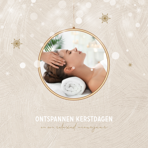 Wellness kerstkaart zakelijk met foto in kerstbal