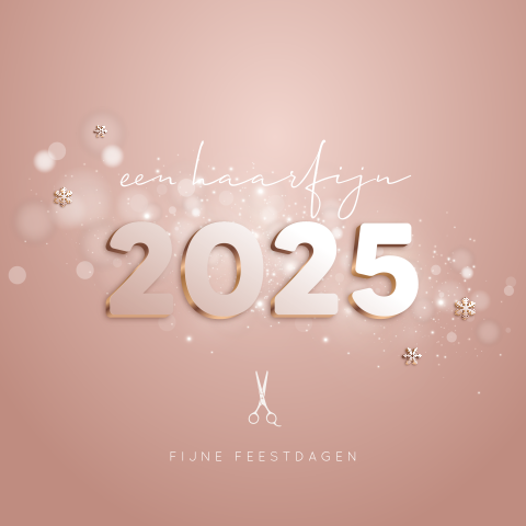 Haarfijn 2025 zakelijke kerstkaart met schaar