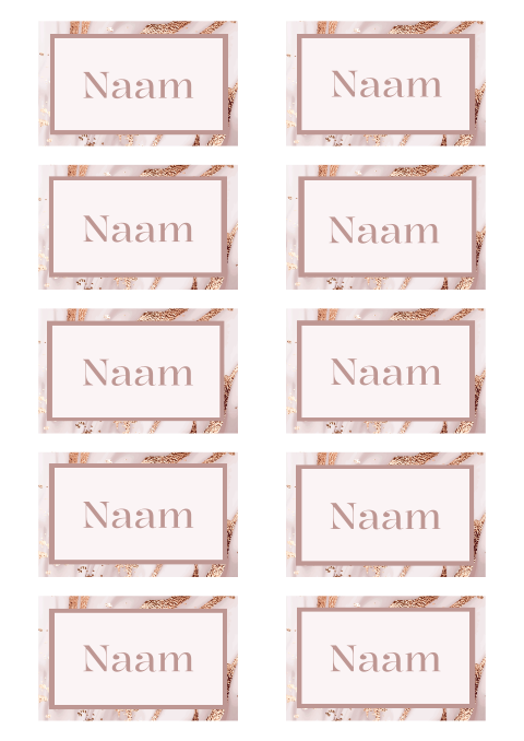 Naamkaartjes 21 diner marmerlook