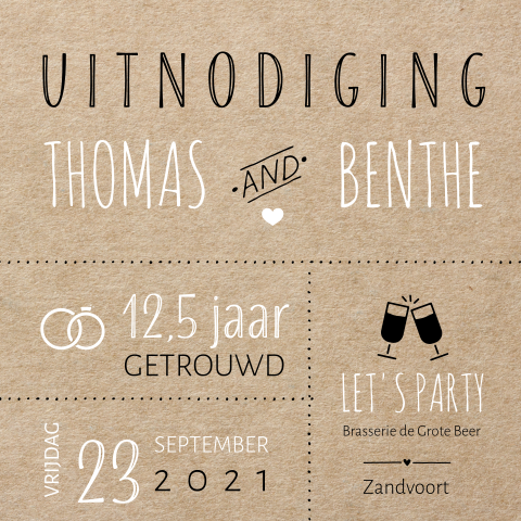 Hippe typografische uitnodigingskaart met symbolen