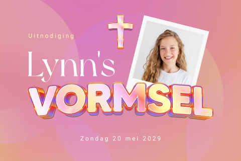Uitnodiging vormsel kleurrijk met foto