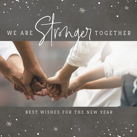 Zakelijke kerstkaart stronger together