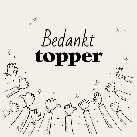 Bedankt topper wenskaart met duimen
