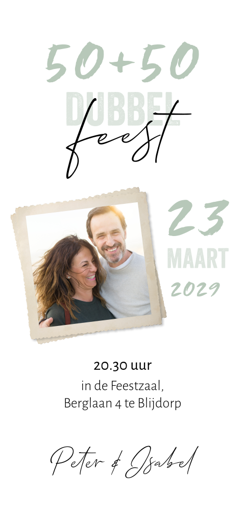 Dubbel feest samen 100 verjaardag uitnodiging met foto