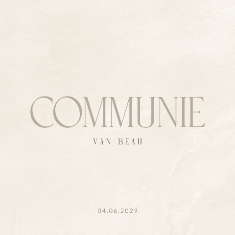 Uitnodiging communie basic nude