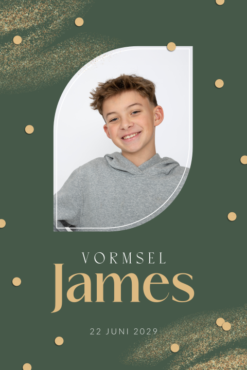 Uitnodiging vormsel confetti, vegen en foto