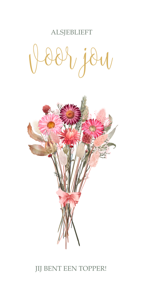 Zakelijke bedankkaart bedrijven met boeket bloemen
