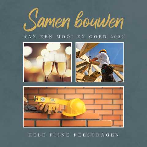 Zakelijke kerstkaart voor de bouw met verschillende foto's