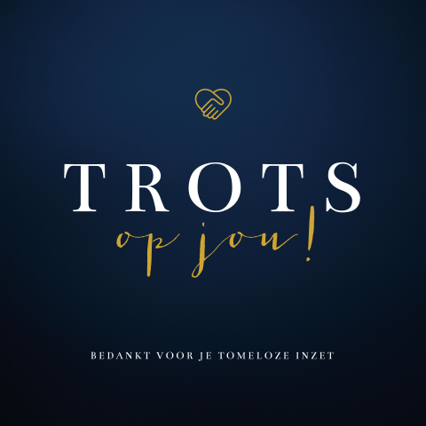 Bedankkaart voor bedrijven  "Trots op jou"