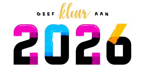 Kleur aan 2026 kerstkaart zakelijk