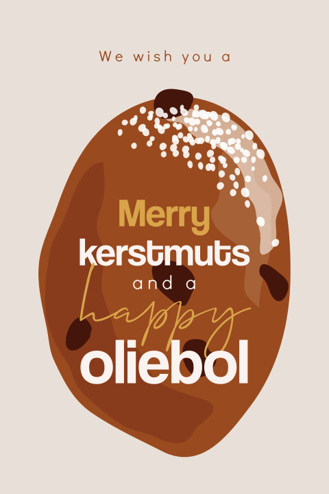 Zakelijke kerstkaart happy oliebol