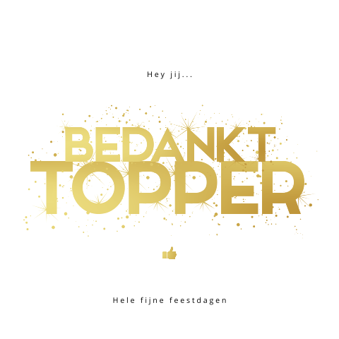 Zakelijke kerstkaart met Bedankt Topper en duimpje