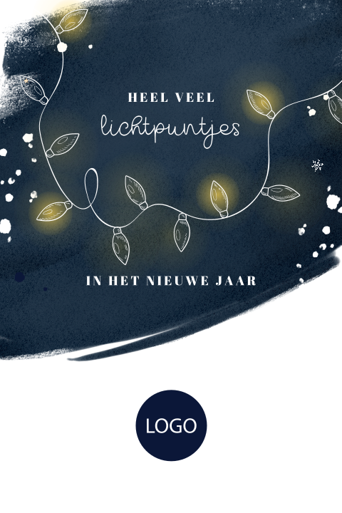 Zakelijke kerstkaart met lichtslinger