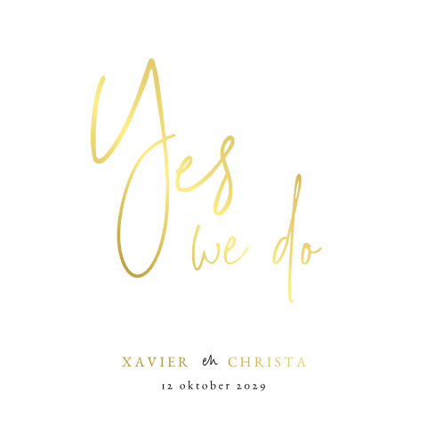 goudfolie trouwkaart Lovely Lettering