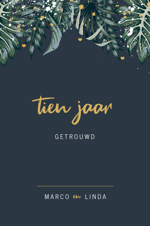 Uitnodiging 10 jaar getrouwd in botanische stijl
