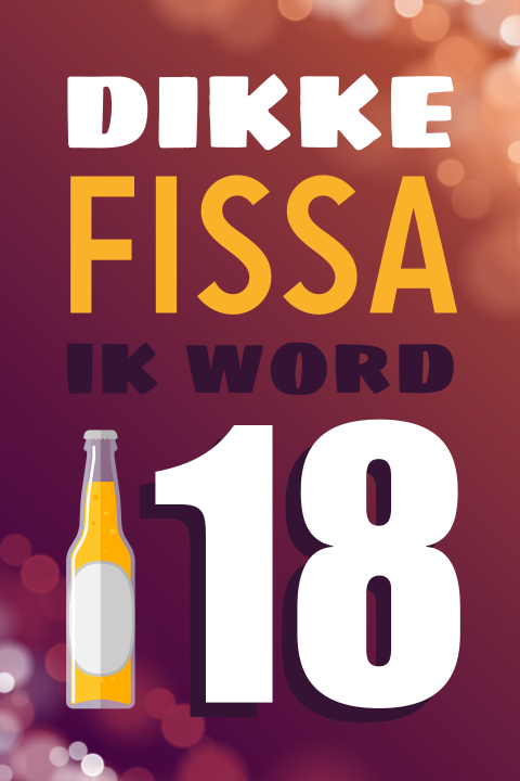 Uitnodiging verjaardag bierfles 18 jaar