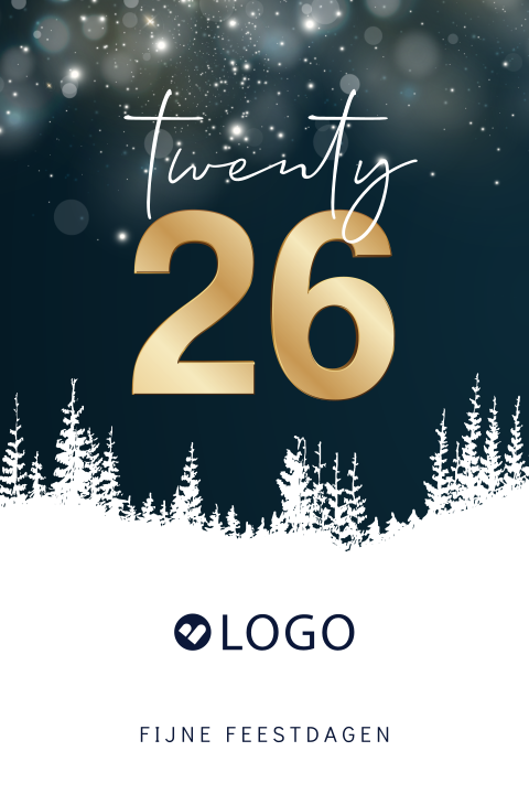 Zakelijke kerstkaart met logo donkerblauw