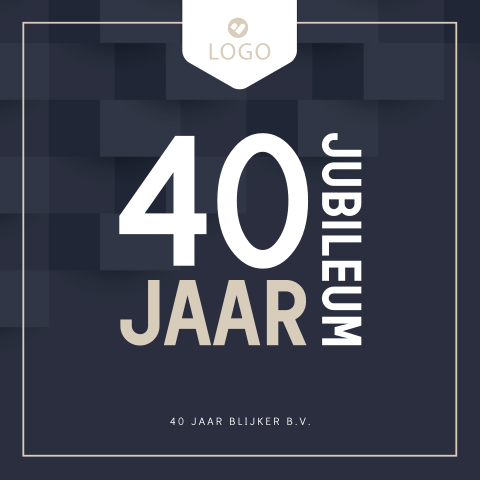 Strakke zakelijke jubileum uitnodiging 40 jaar met logo