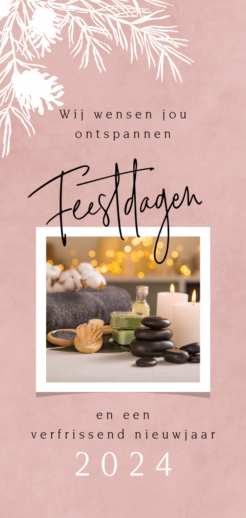 Zakelijke kerstkaart voor beauty branche met takjes