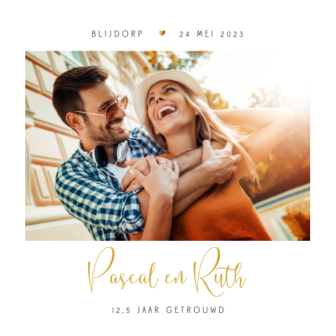 Rustige jubileumkaart 12,5 jaar met foto