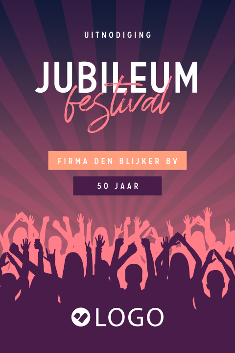 Feestelijke zakelijke jubileum uitnodiging in festival stijl