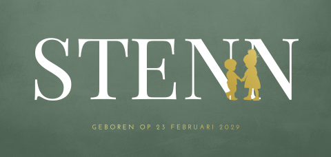 Basic silhouet kaartje voor een broertje met goudfolie