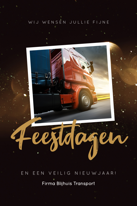 Transport en logistiek zakelijke kerstkaart met foto en aquarel