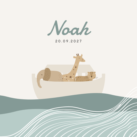 Canvasposter voor jongen met Ark van Noach