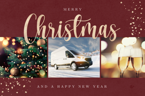 Zakelijke kerstkaart transport vervoer met foto's