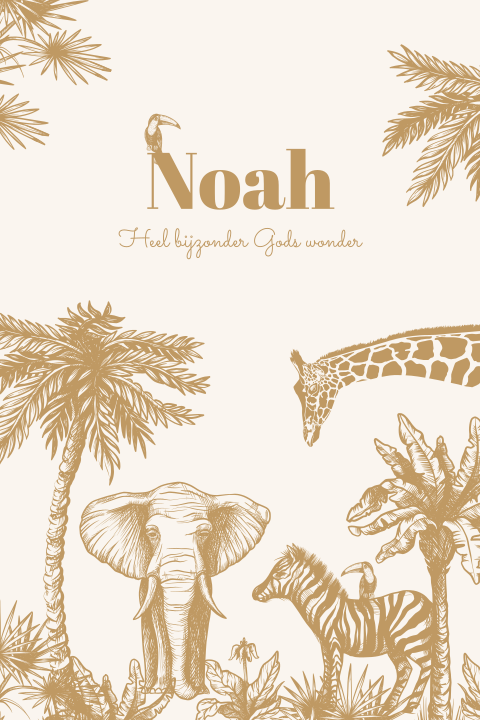 Christelijk dieren geboortekaartje met illustratie