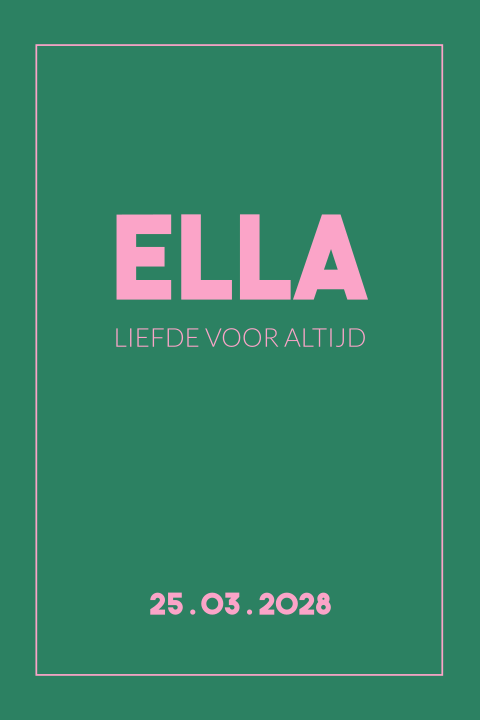 Vrolijk, kleurrijk geboortekaartje voor een meisje met kader