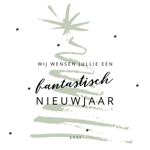 Zakelijke kerstkaart met kerstboom en sterretjes