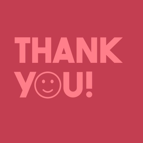 Zakelijke bedankkaart met thank you en smiley