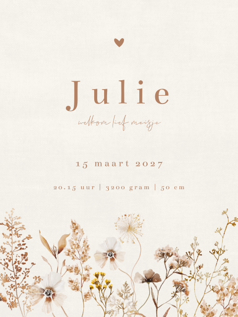 Canvasposter meisje met veldbloemen