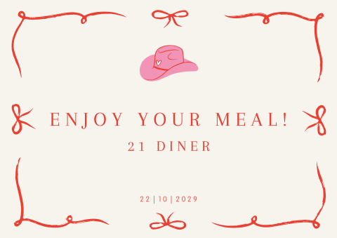 Cowboy hoed placemat 21 diner