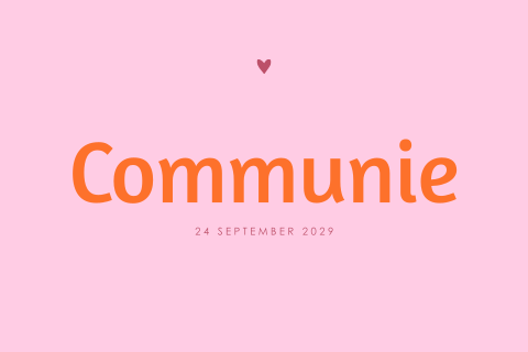 Kleurrijke uitnodiging voor eerste communie