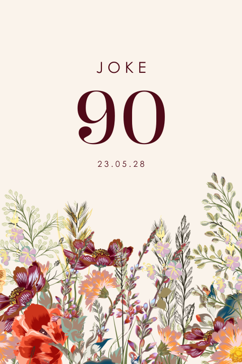Kleurrijke verjaardag 90 jaar uitnodiging met bloemen