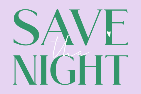 Kleurrijke Save the night kaart