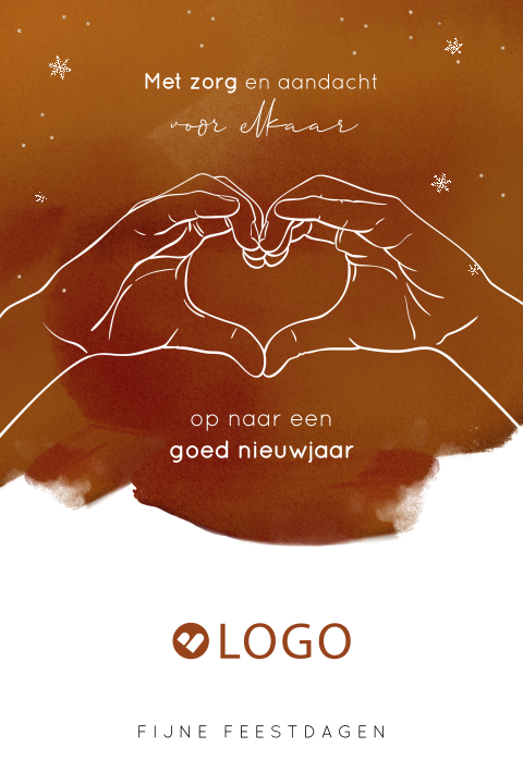 Zakelijke kerstkaart met zorg en aandacht