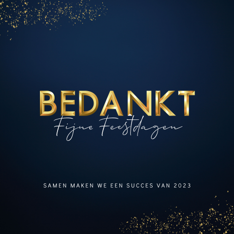 Zakelijke kerstkaart voor bedrijven met "Bedankt"