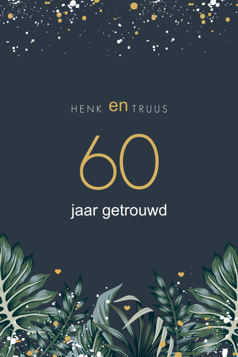 Stijlvolle 60 jaar getrouwd botanische uitnodiging