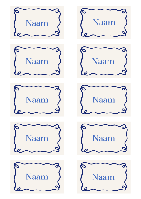 Naamkaartjes 21 diner sierlijk kader