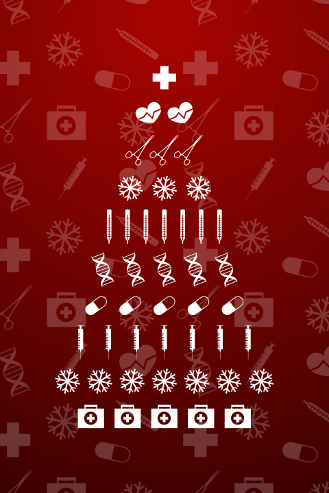 Zakelijke kerstkaart zorg kerstboom en eigen logo