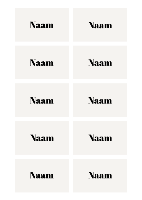 Basic naamkaartjes voor een bruiloft