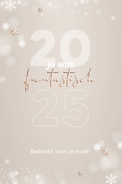 Sparkle kerstkaart zakelijk met jaartal 2025 en ijskristallen