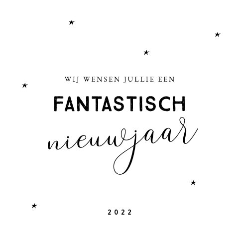 Zwart wit zakelijke kerstkaart met sterretjes