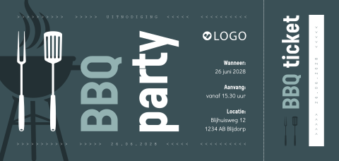 Zakelijke barbecue uitnodiging in ticketvorm