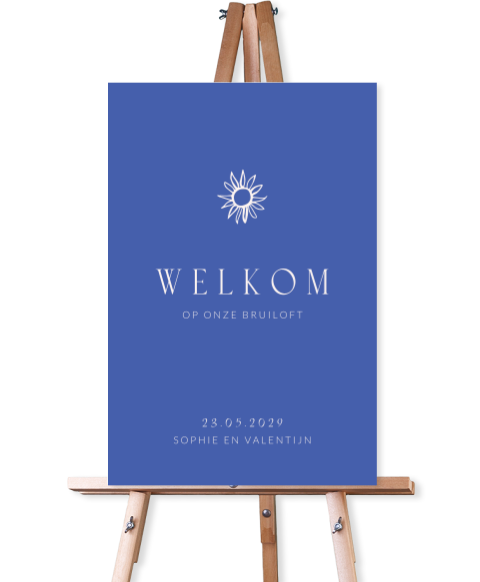 Mediterraans welkomstbord met zon