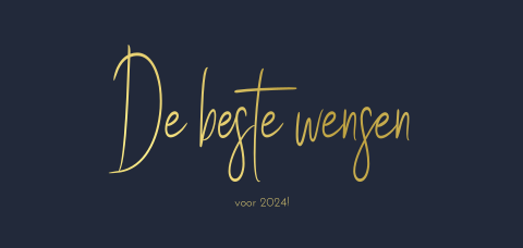 Donkerblauwe zakelijke kerstkaart met goudfolie